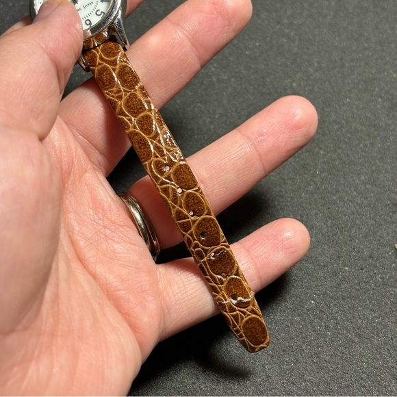 Ladies Ecclissi Sterling Siver 23183 MOP Dial Quartz Watch w/ Leather Strap - Picture 2 of 7